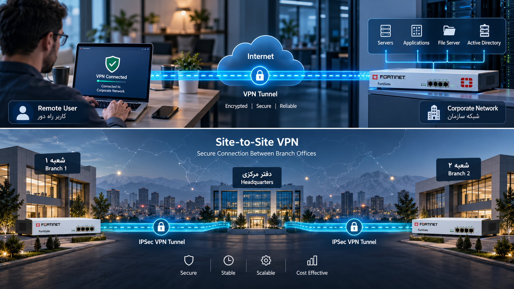 VPN سازمانی و اتصال امن کاربران و شعب شرکت